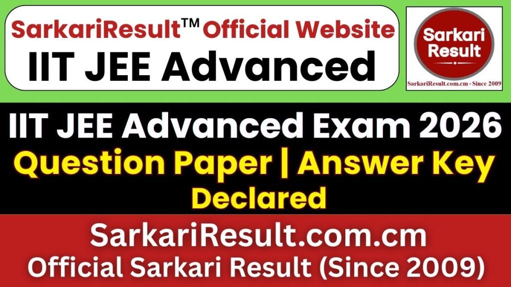 IIT JEE Advanced Answer Key 2026