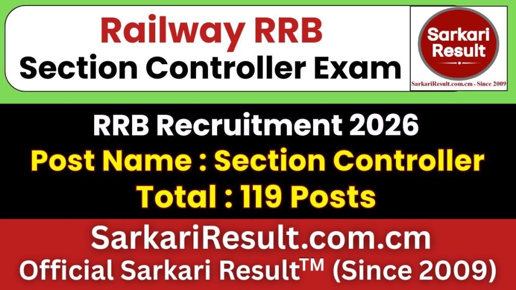 Railway RRB Section Controller Recruitment 2026