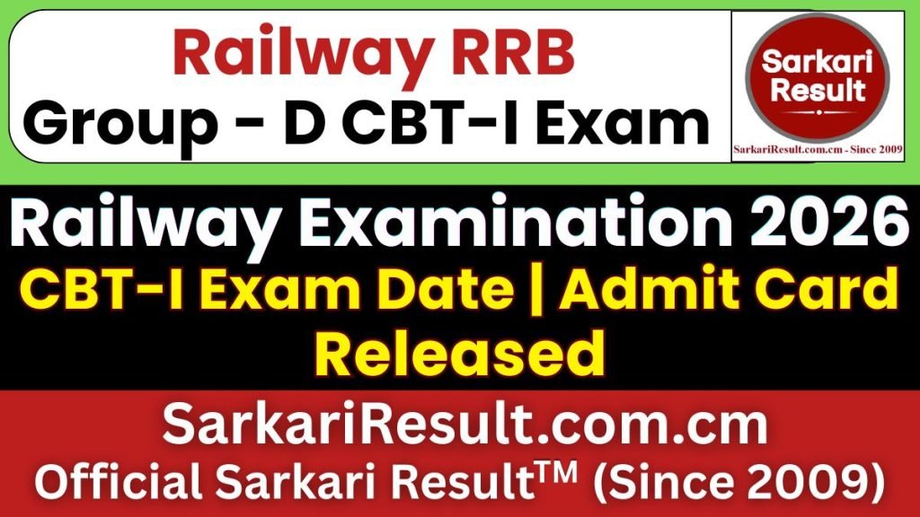 RRB Group D CBT-I Exam Date 2026