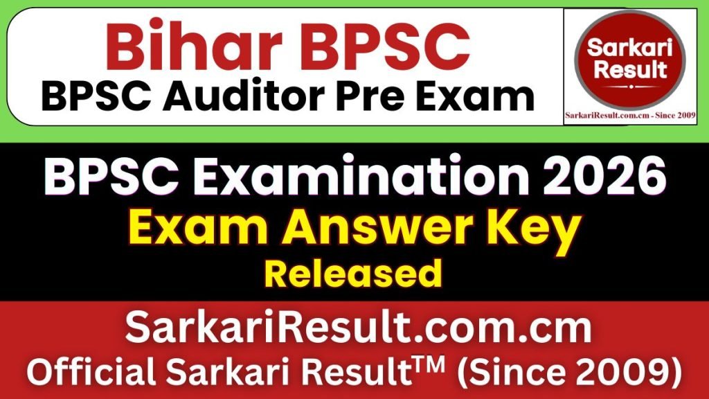 Bihar BPSC Auditor Pre Answer Key 2026